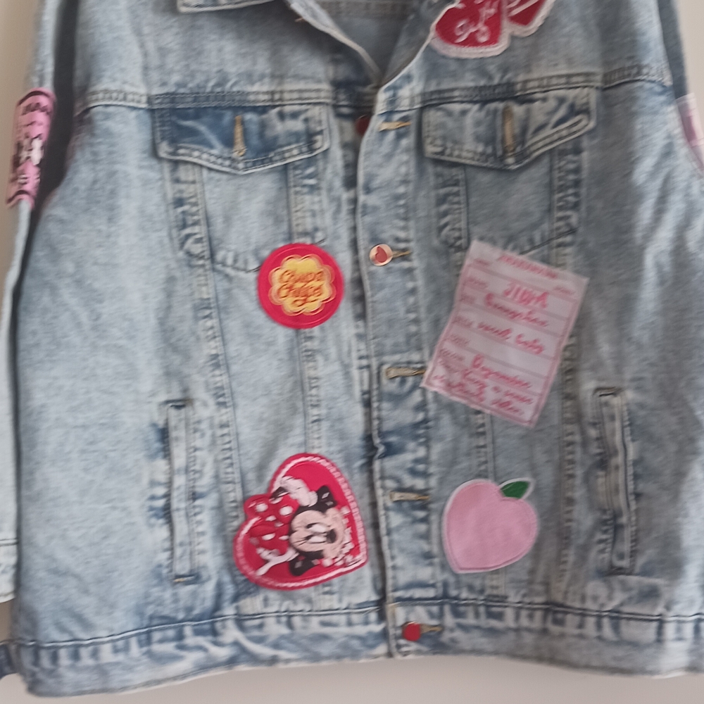 Charming Denim Jacket with Fun Patches